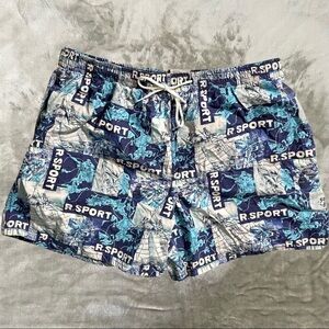 Regatta Sport Vintage Sailing Print Swim Trunks Short with Mesh Liner Size Large